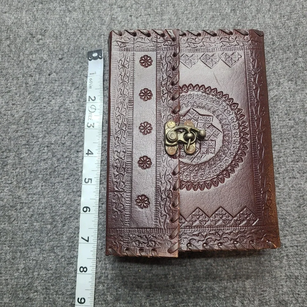 Handmade Embossed Leather Journal‎ Notebook Diary with Clasp Closure
